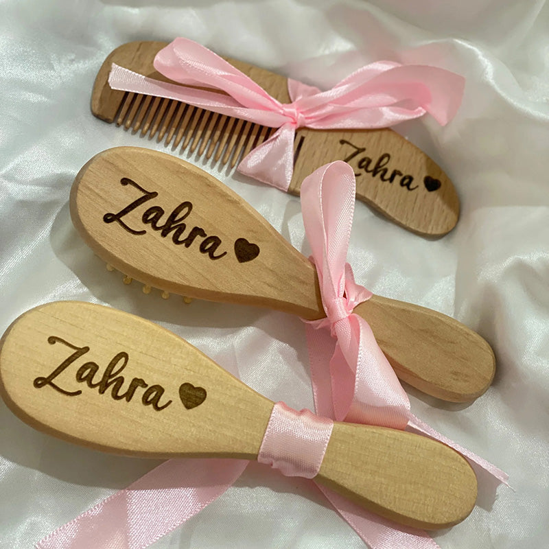 Engraved personalised wooden hairbrush Customized Bridesmaids Hair Comb Gifts