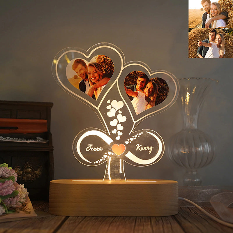 Custom Photo Night Light Engraved 3D Lamp With Photo Gift