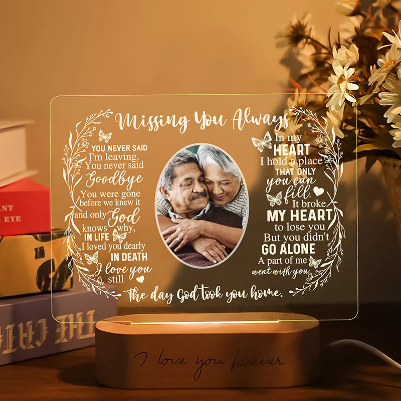 Personalized Unique Sympathy Gift For Custom In Memory of Loved Light Up Picture Frames