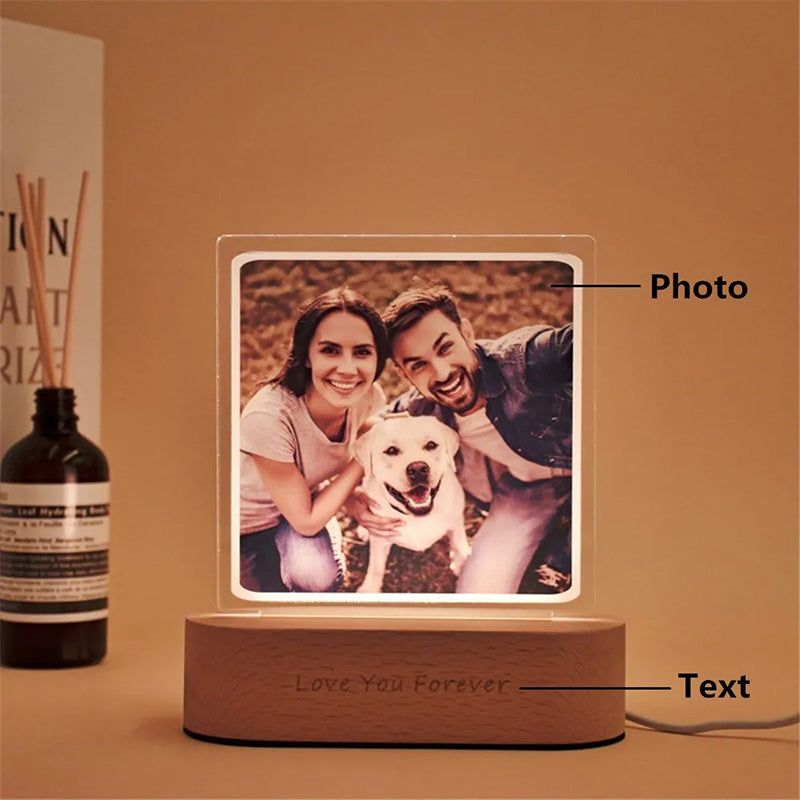 Personalized Photo Picture LED Night Lightfor Family Couple Gift