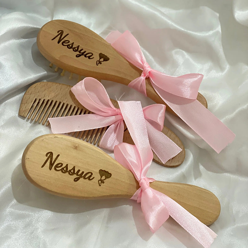 Engraved personalised wooden hairbrush Customized Bridesmaids Hair Comb Gifts