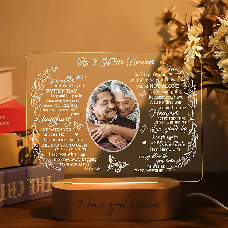 Personalized Unique Sympathy Gift For Custom In Memory of Loved Light Up Picture Frames