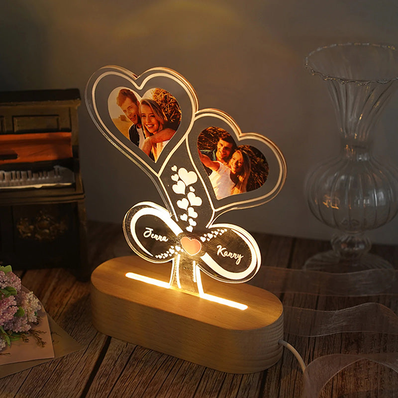 Custom Photo Night Light Engraved 3D Lamp With Photo Gift