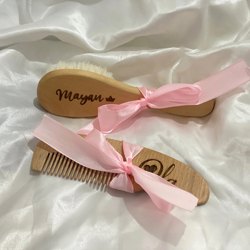 Engraved personalised wooden hairbrush Customized Bridesmaids Hair Comb Gifts