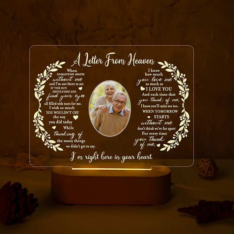 Personalized Unique Sympathy Gift For Custom In Memory of Loved Light Up Picture Frames