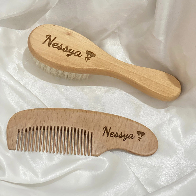 Engraved personalised wooden hairbrush Customized Bridesmaids Hair Comb Gifts