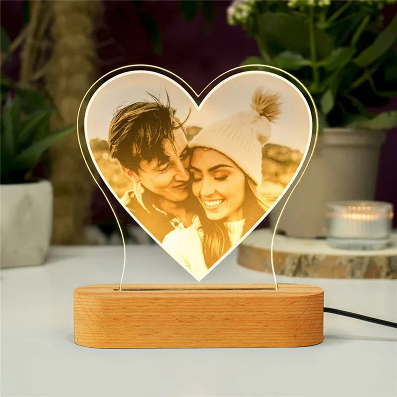 Personalized Photo Picture LED Night Lightfor Family Couple Gift