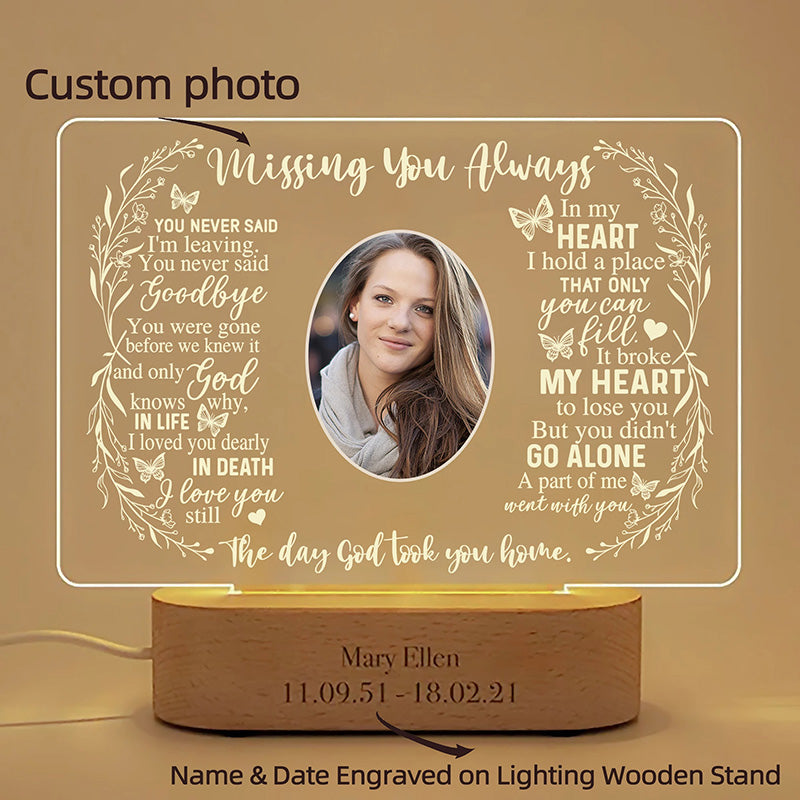 Personalized Unique Sympathy Gift For Custom In Memory of Loved Light Up Picture Frames