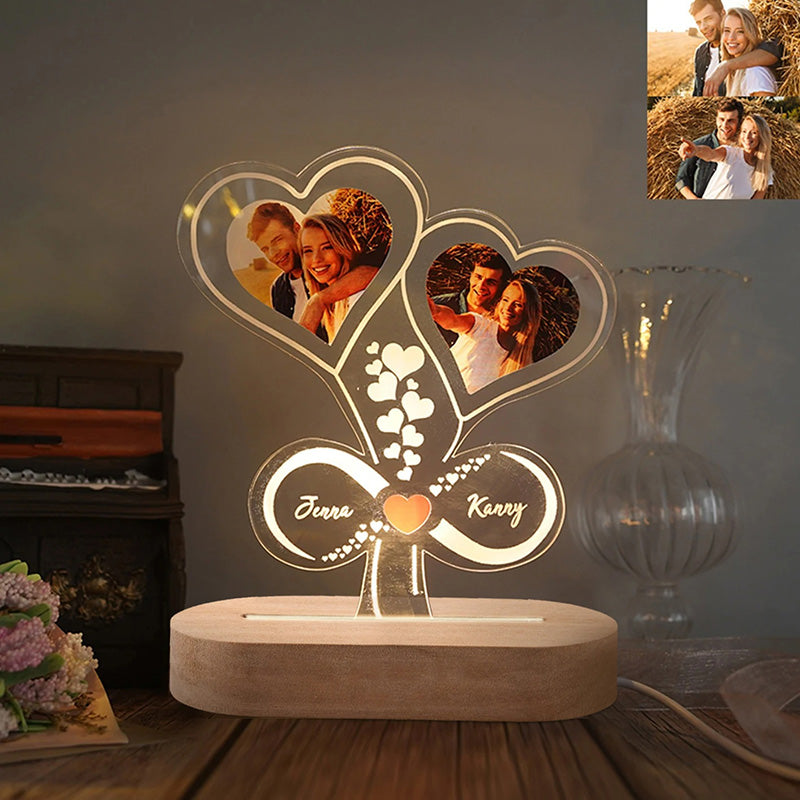 Custom Photo Night Light Engraved 3D Lamp With Photo Gift