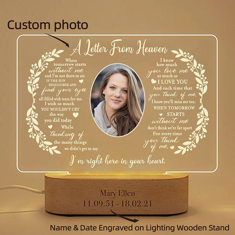 Personalized Unique Sympathy Gift For Custom In Memory of Loved Light Up Picture Frames