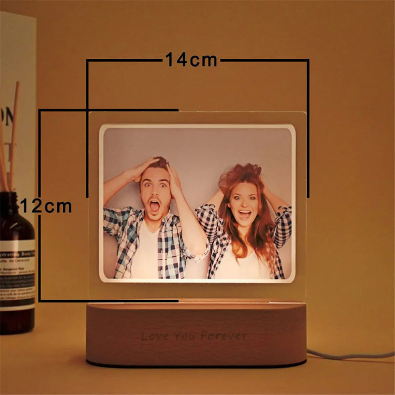 Personalized Photo Picture LED Night Lightfor Family Couple Gift