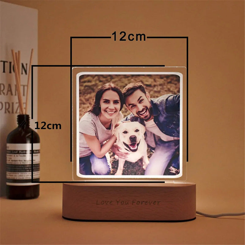 Personalized Photo Picture LED Night Lightfor Family Couple Gift