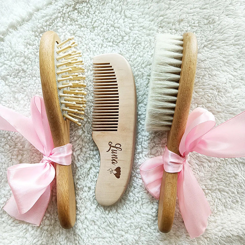 Engraved personalised wooden hairbrush Customized Bridesmaids Hair Comb Gifts