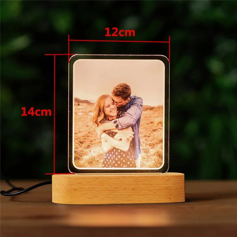 Personalized Photo Picture LED Night Lightfor Family Couple Gift