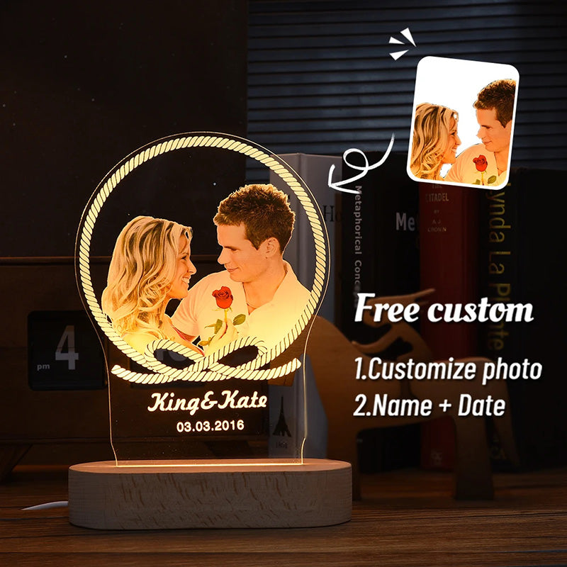 Personalized 3D Photo Lamp Custom Photo And Text Customized