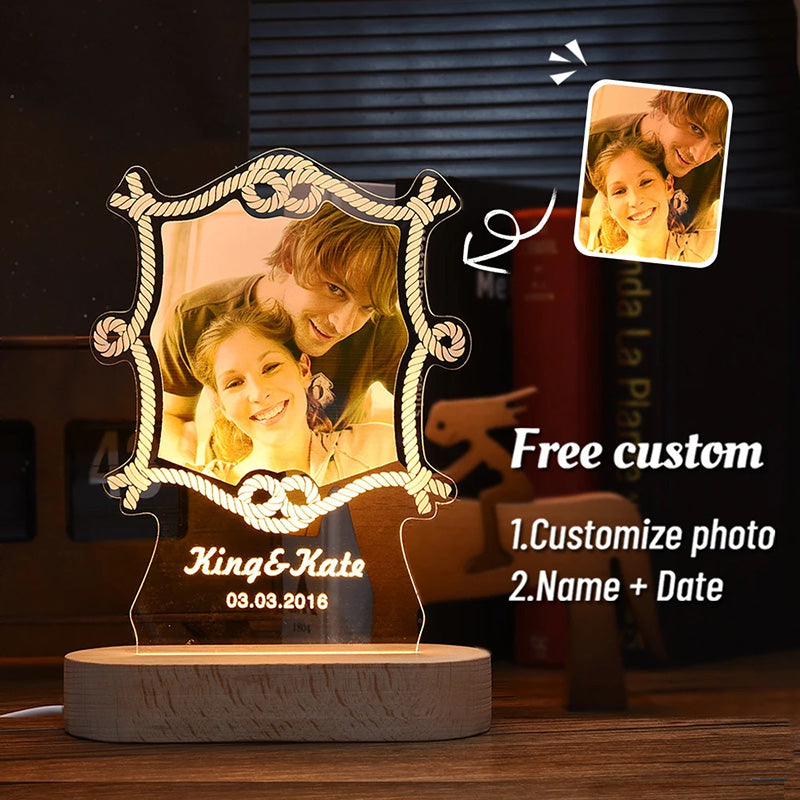 Personalized 3D Photo Lamp Custom Photo And Text Customized