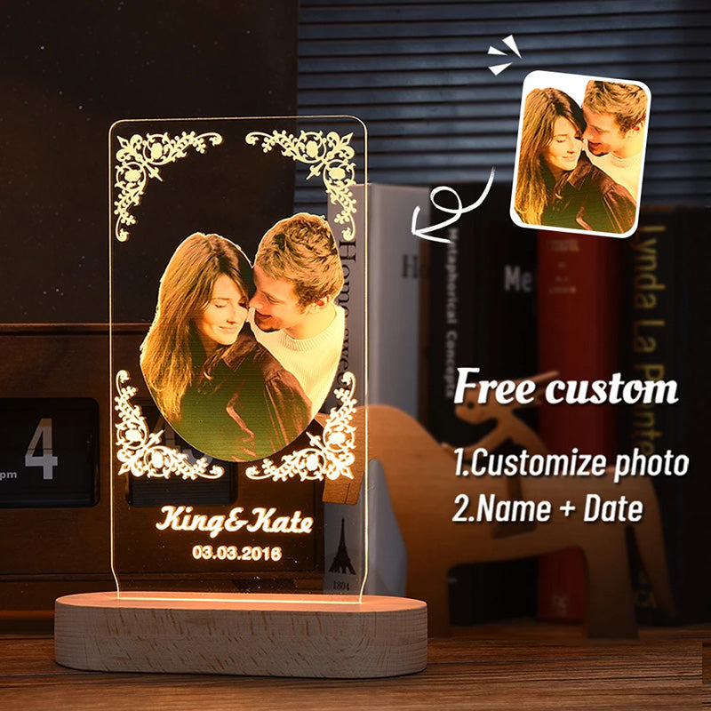 Personalized 3D Photo Lamp Custom Photo And Text Customized