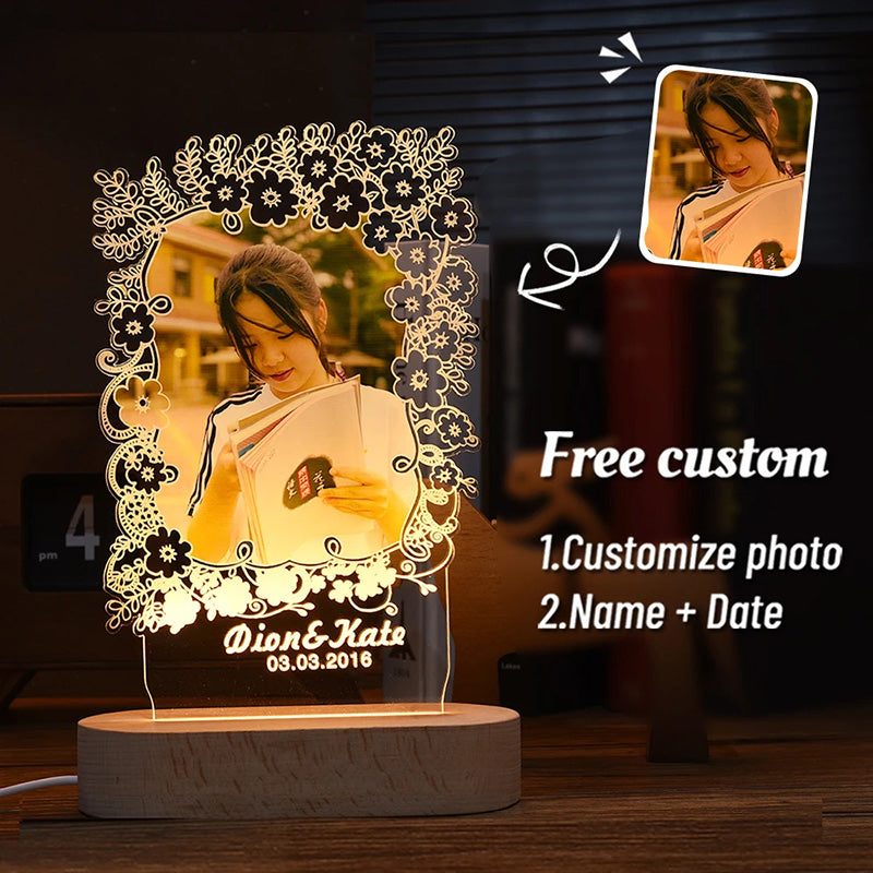 Personalized 3D Photo Lamp Custom Photo And Text Customized