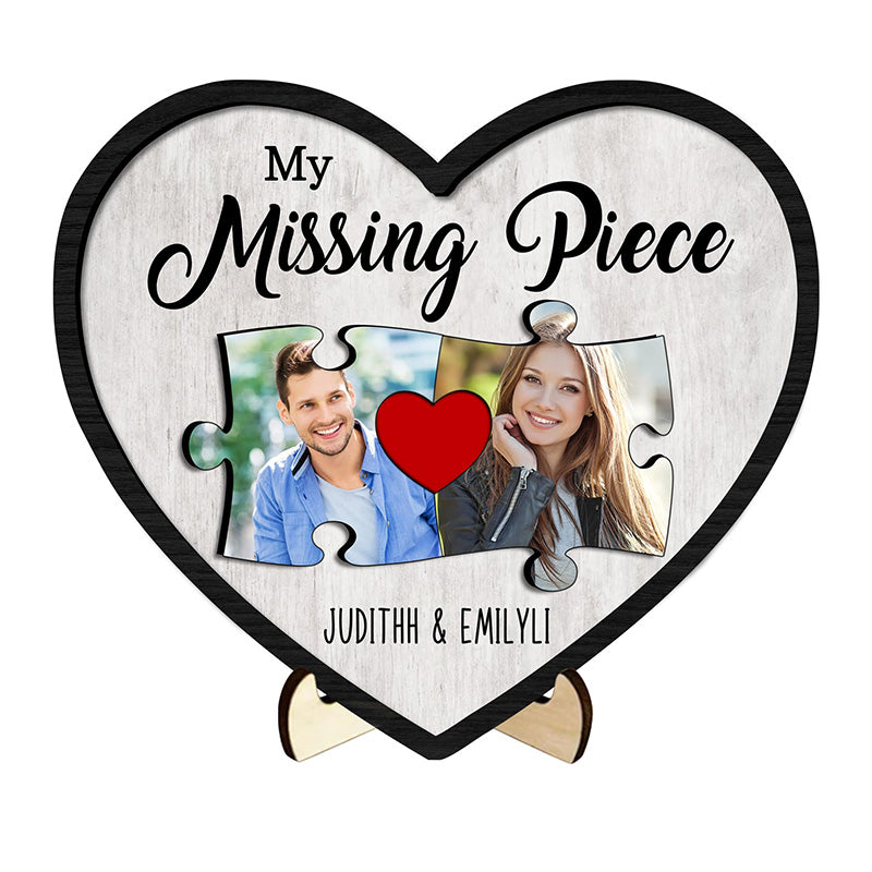 Personalized My Missing Piece Couple Picture Frames Custom Name Puzzle Sign Couple Puzzle Plaque