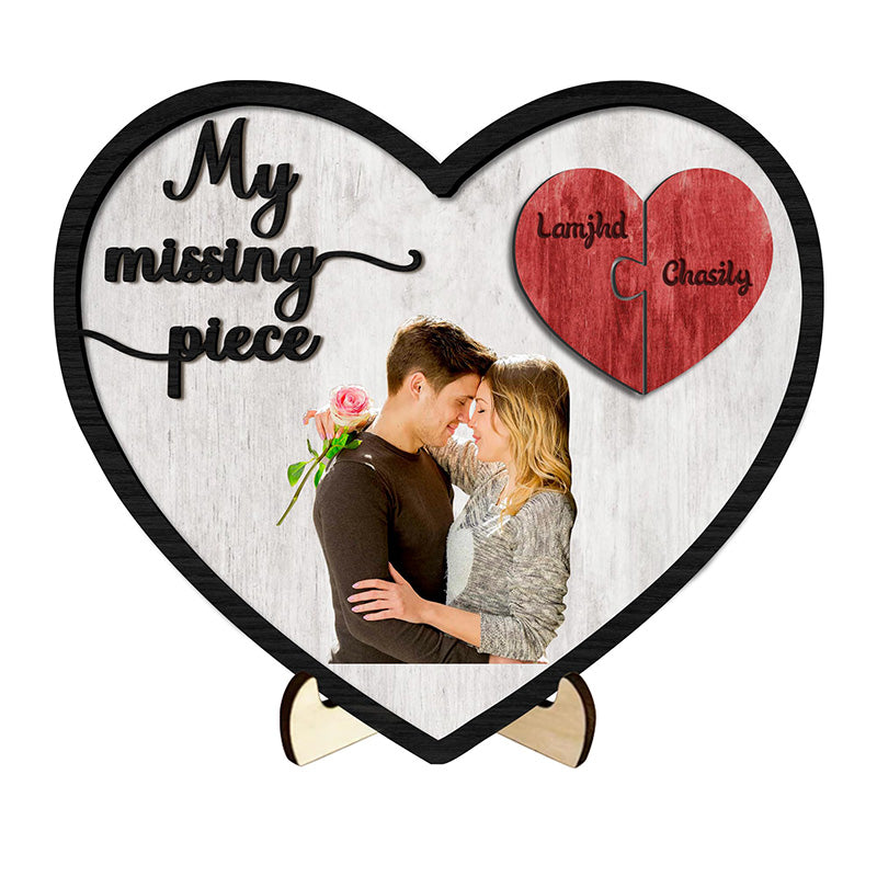 Personalized My Missing Piece Couple Picture Frames Custom Name Puzzle Sign Couple Puzzle Plaque