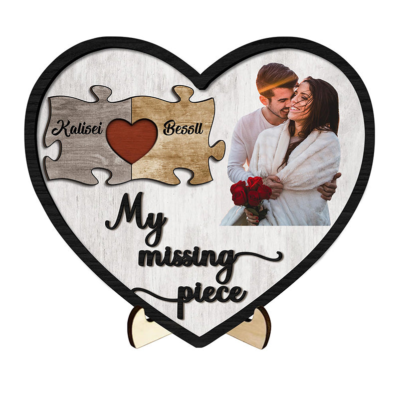 Personalized My Missing Piece Couple Picture Frames Custom Name Puzzle Sign Couple Puzzle Plaque