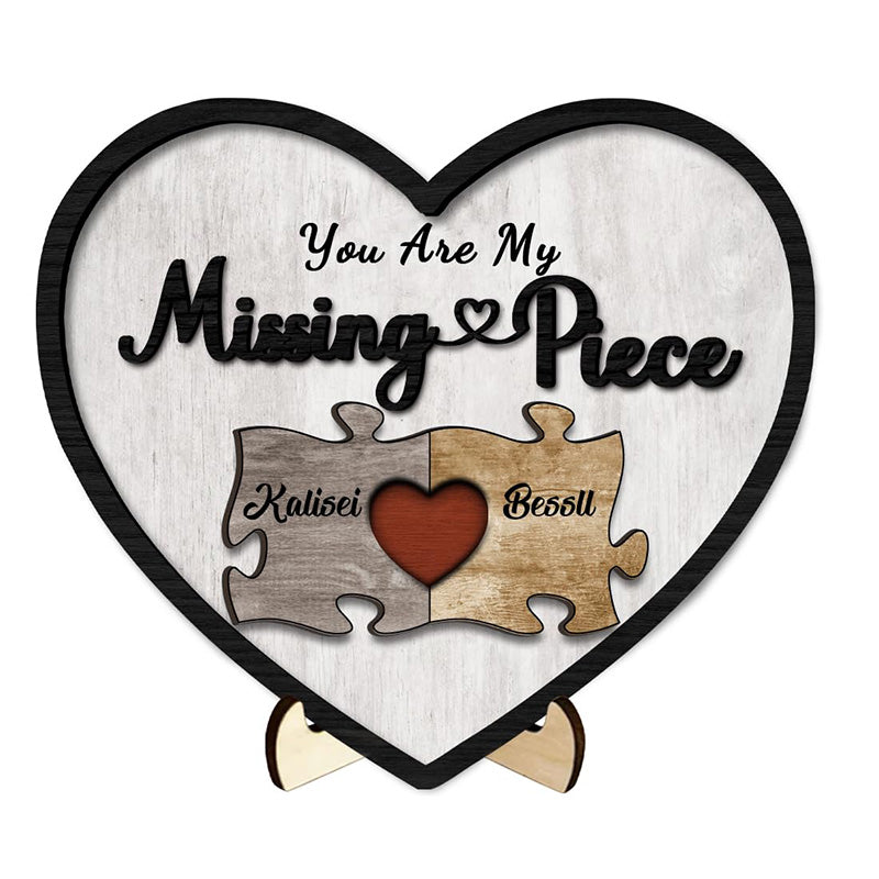 Personalized My Missing Piece Couple Picture Frames Custom Name Puzzle Sign Couple Puzzle Plaque