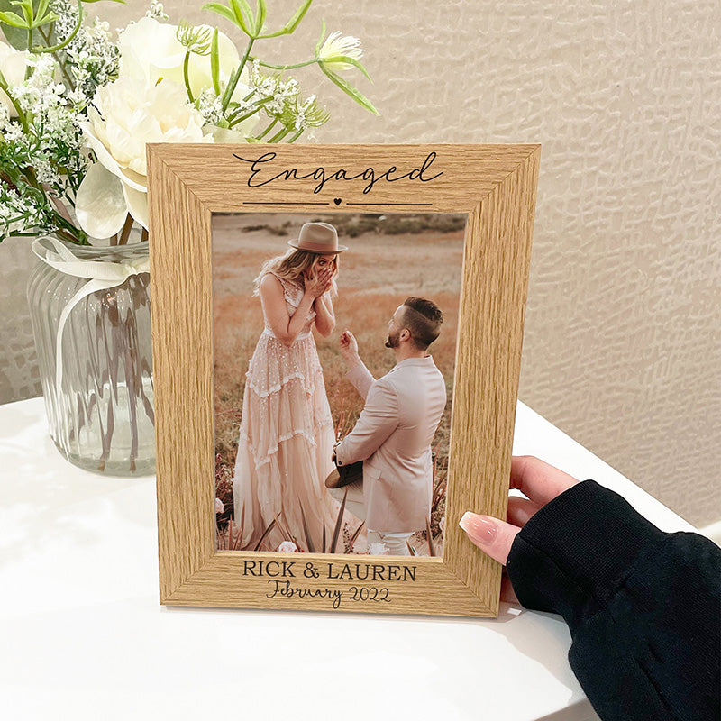 Engaged, Personalised Engagement Photo Frame, Engagement Gift