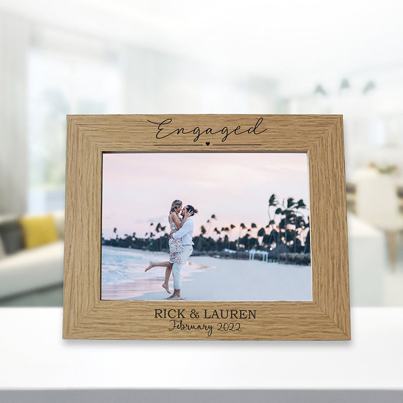 Engaged, Personalised Engagement Photo Frame, Engagement Gift