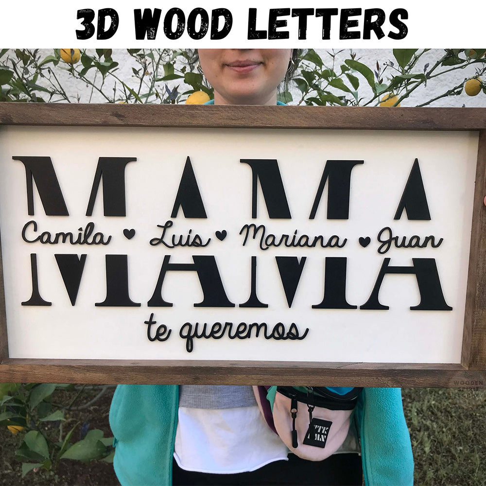 Personalized Mama wooden sign gift, Customized gift for mom