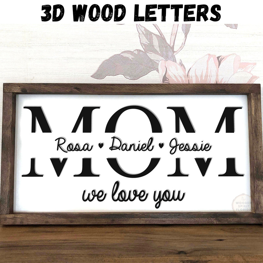 Personalized Mother Wood Sign Love you Mom Gift from Daughter