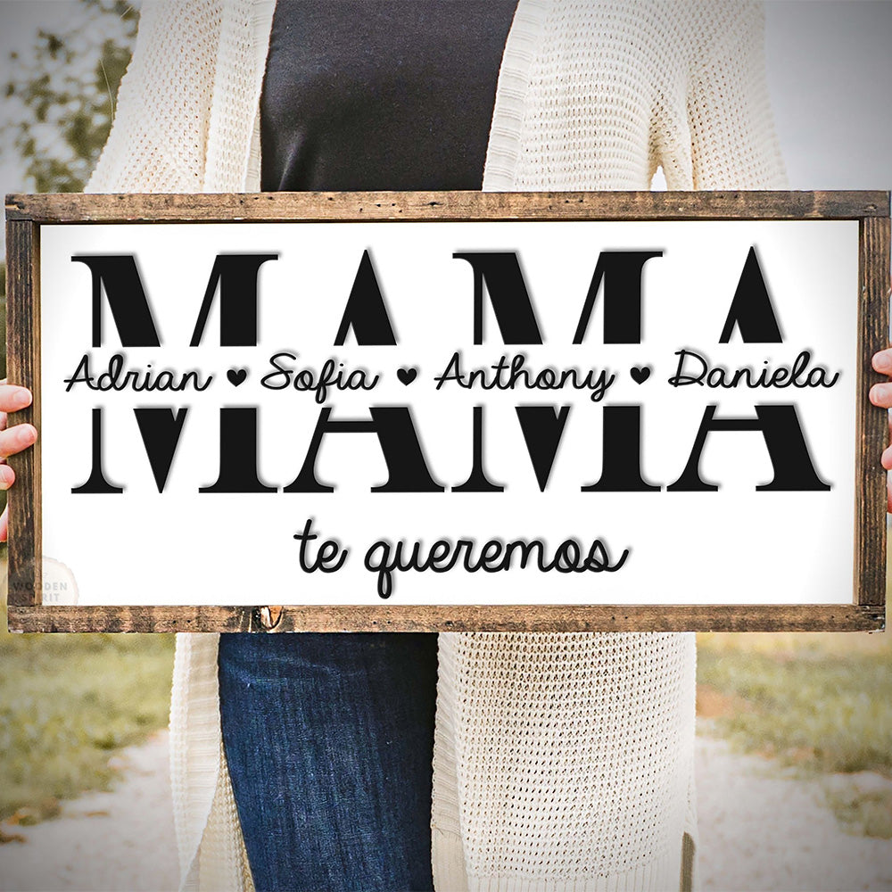 Personalized Mama wooden sign gift, Customized gift for mom