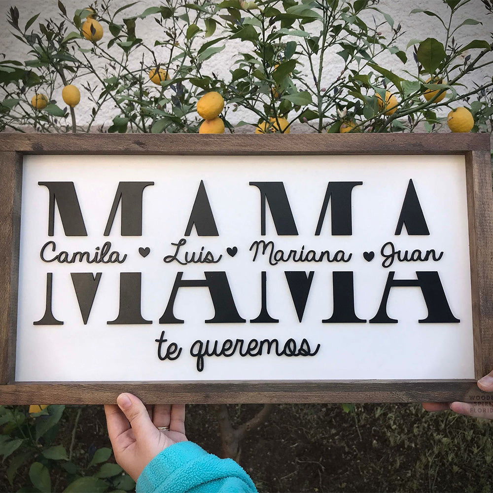 Personalized Mama wooden sign gift, Customized gift for mom