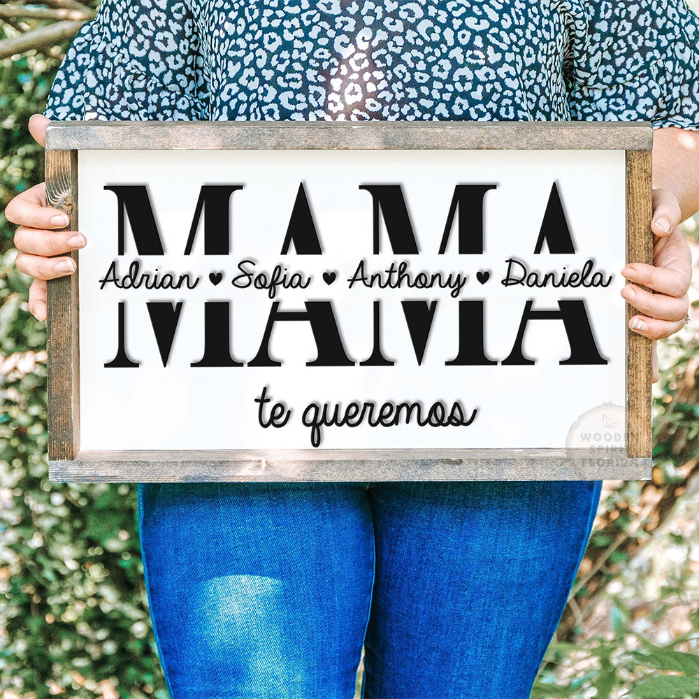 Personalized Mama wooden sign gift, Customized gift for mom