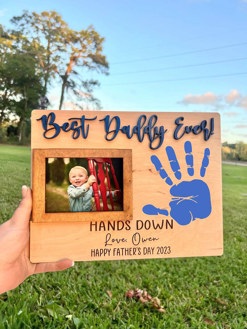 Father's Day Gift, Father's Day Wooden Sign, DIY Handprint Sign