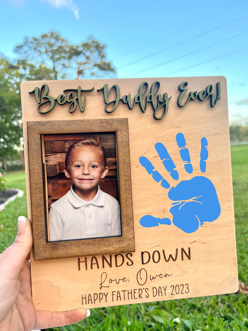 Father's Day Gift, Father's Day Wooden Sign, DIY Handprint Sign