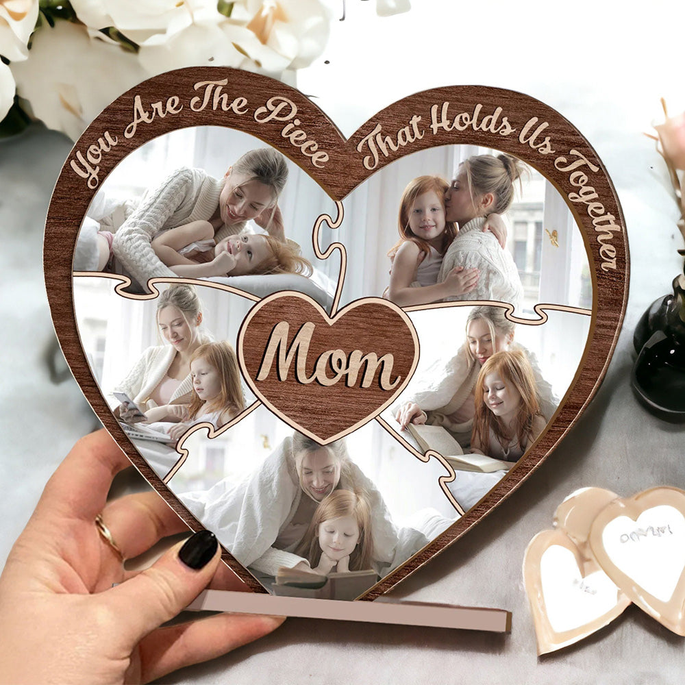 Personalized Photo Frame Puzzle Sign Gift For Mom