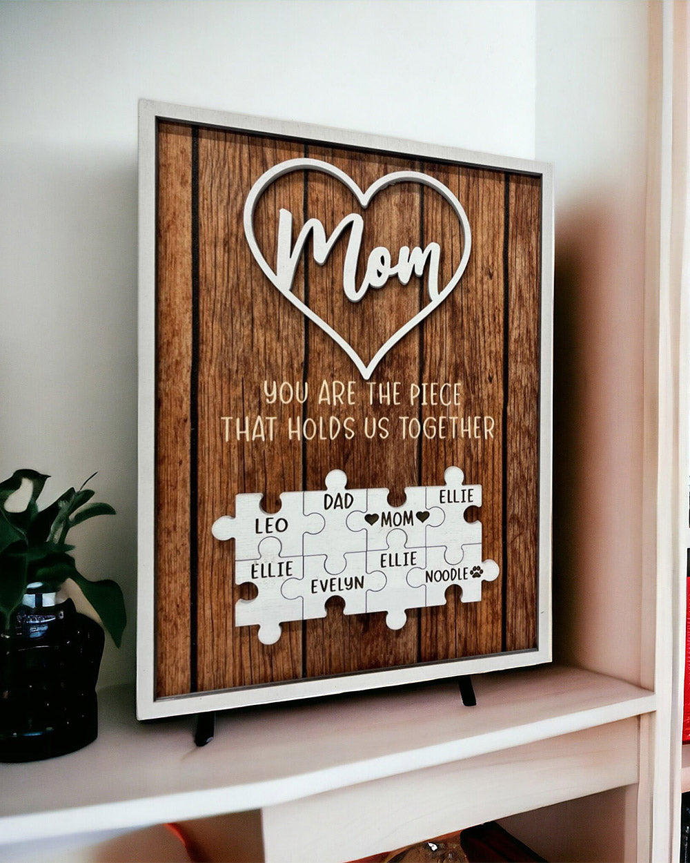 Custom Puzzle Piece Mom Sign