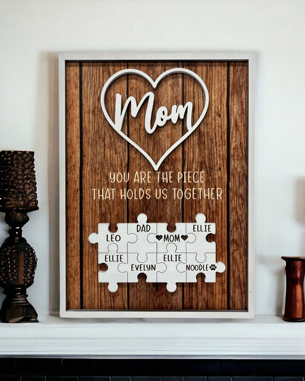 Custom Puzzle Piece Mom Sign