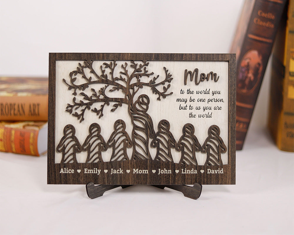 Personalized Mom Tree and Kids Sign, A Heartfelt Letter to Mom, Featuring Kids' Names, Making it a Special Mother's Day Gift for 2024 from Daughter and Son. Nana Gift