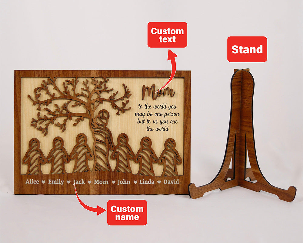 Personalized Mom Tree and Kids Sign, A Heartfelt Letter to Mom, Featuring Kids' Names, Making it a Special Mother's Day Gift for 2024 from Daughter and Son. Nana Gift