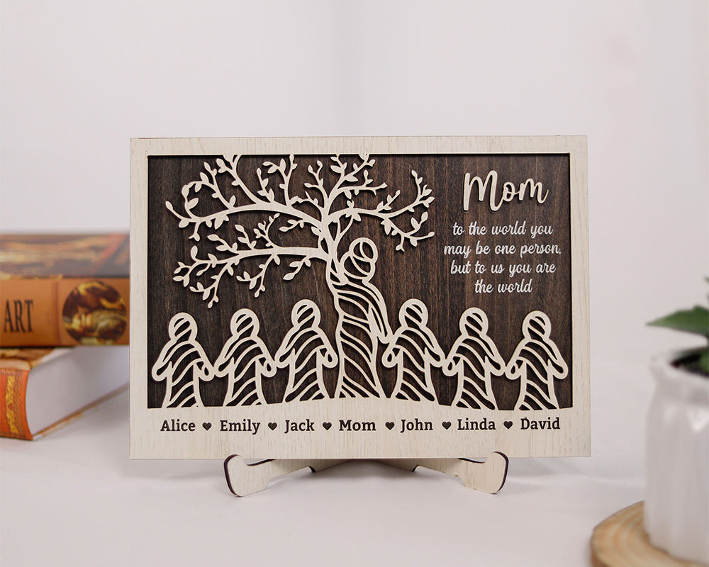 Personalized Mom Tree and Kids Sign, A Heartfelt Letter to Mom, Featuring Kids' Names, Making it a Special Mother's Day Gift for 2024 from Daughter and Son. Nana Gift