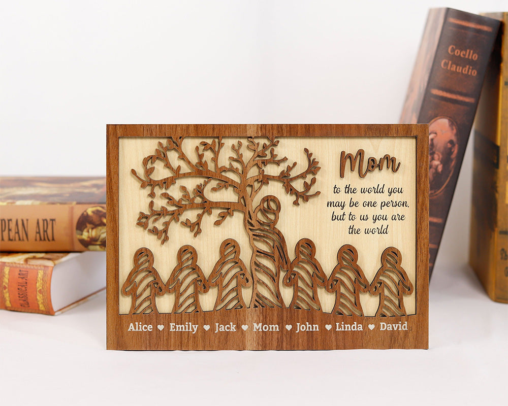 Personalized Mom Tree and Kids Sign, A Heartfelt Letter to Mom, Featuring Kids' Names, Making it a Special Mother's Day Gift for 2024 from Daughter and Son. Nana Gift