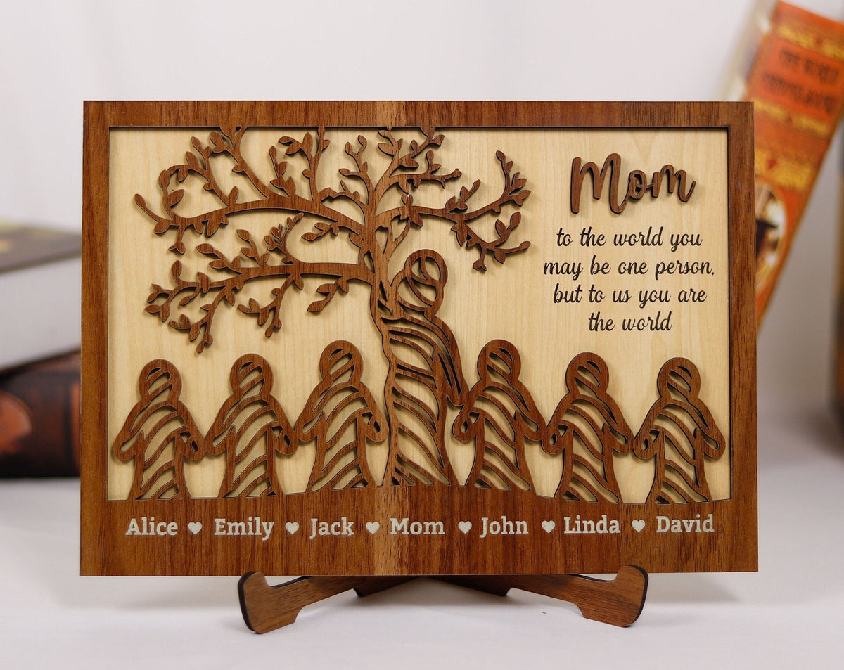 Personalized Mom Tree and Kids Sign, A Heartfelt Letter to Mom, Featuring Kids' Names, Making it a Special Mother's Day Gift for 2024 from Daughter and Son. Nana Gift