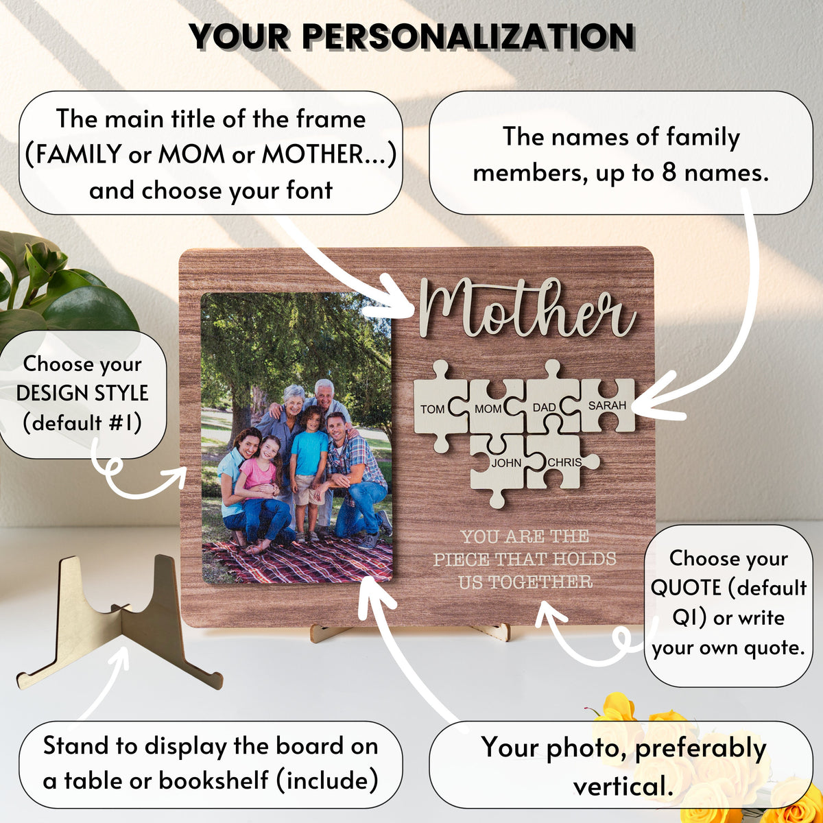 Personalized Puzzle Sign Gift for Mom