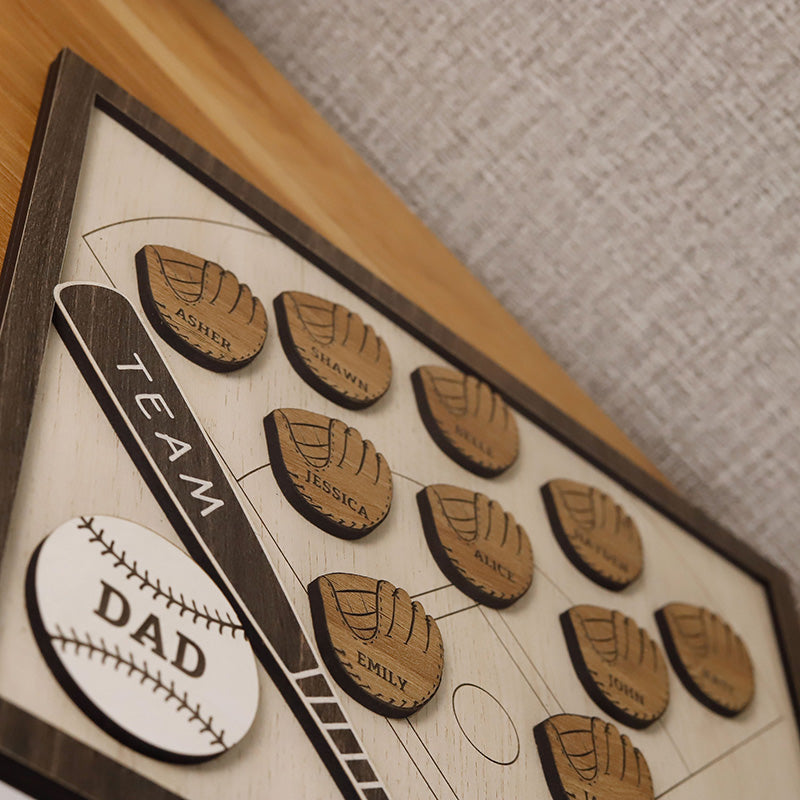 ustomized Baseball Dad Gifts, Team Dad, Father's Day Gift from Kids