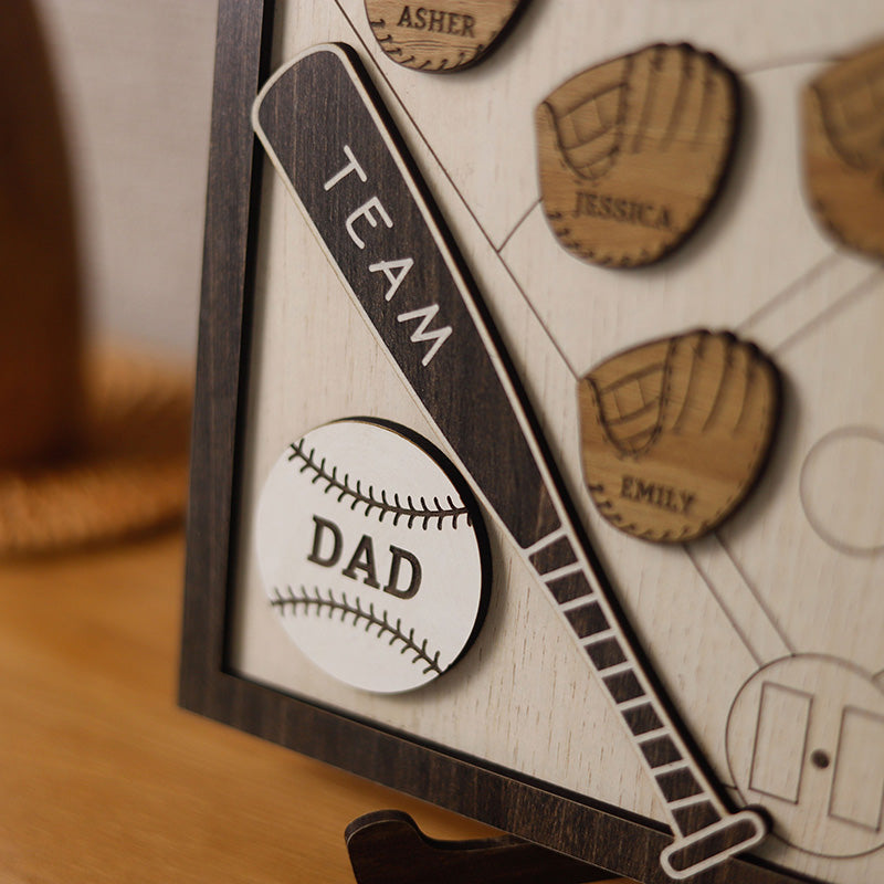 ustomized Baseball Dad Gifts, Team Dad, Father's Day Gift from Kids