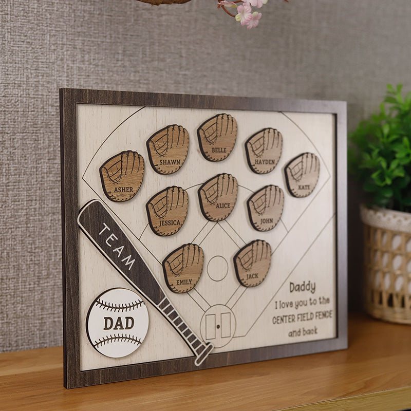 ustomized Baseball Dad Gifts, Team Dad, Father's Day Gift from Kids