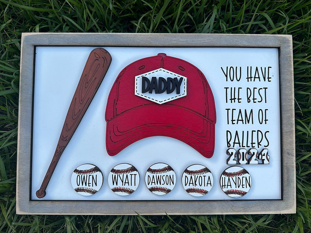 Baseball Fathers Day Gift Wooden Sign For Dad Gift