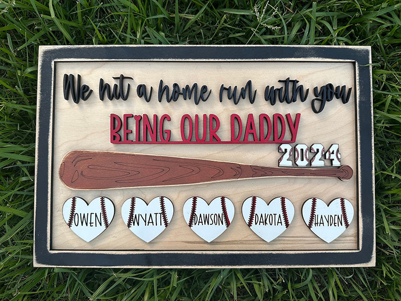 Baseball Fathers Day Gift Wooden Sign For Dad Gift